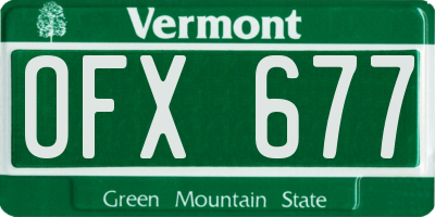 VT license plate OFX677
