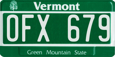 VT license plate OFX679