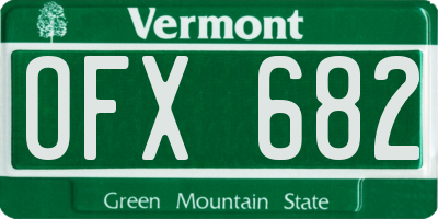 VT license plate OFX682