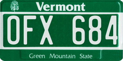 VT license plate OFX684