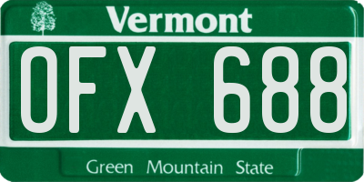 VT license plate OFX688