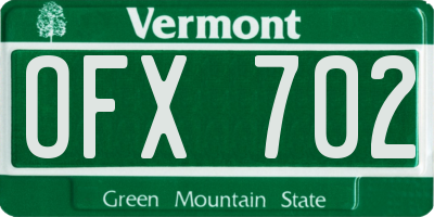 VT license plate OFX702
