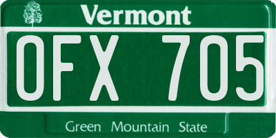 VT license plate OFX705