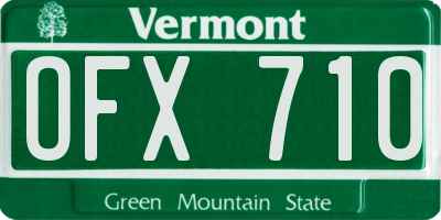 VT license plate OFX710