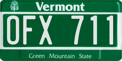 VT license plate OFX711