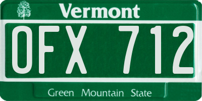 VT license plate OFX712