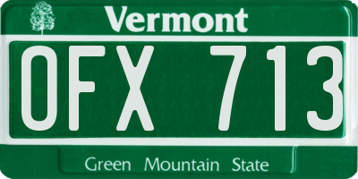 VT license plate OFX713