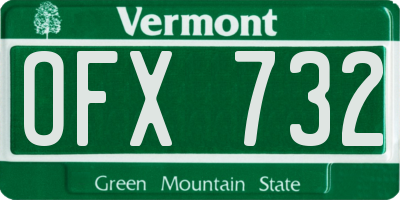 VT license plate OFX732