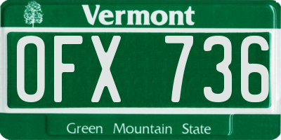 VT license plate OFX736