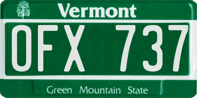 VT license plate OFX737
