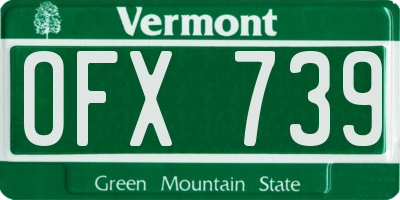 VT license plate OFX739