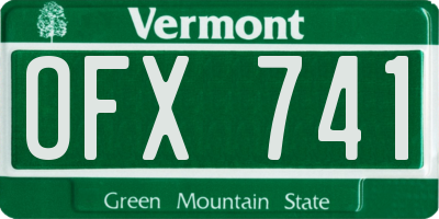 VT license plate OFX741