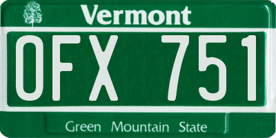 VT license plate OFX751