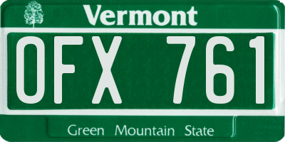 VT license plate OFX761