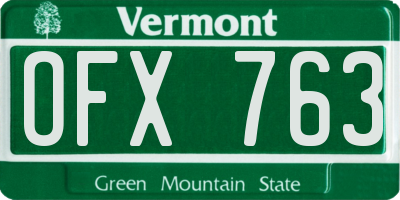 VT license plate OFX763