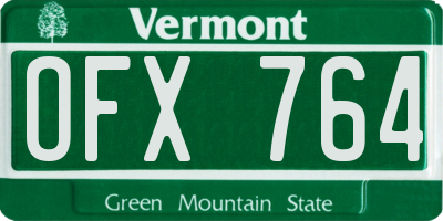 VT license plate OFX764