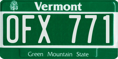 VT license plate OFX771