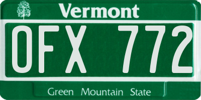 VT license plate OFX772