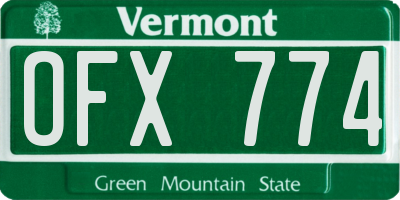 VT license plate OFX774