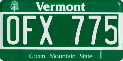 VT license plate OFX775
