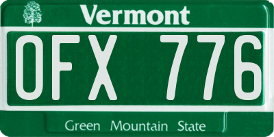 VT license plate OFX776