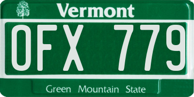 VT license plate OFX779