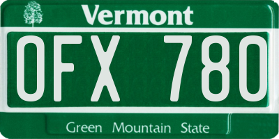 VT license plate OFX780
