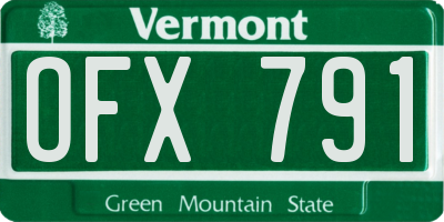 VT license plate OFX791
