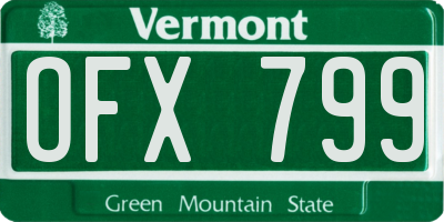 VT license plate OFX799