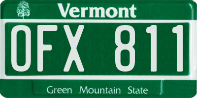 VT license plate OFX811