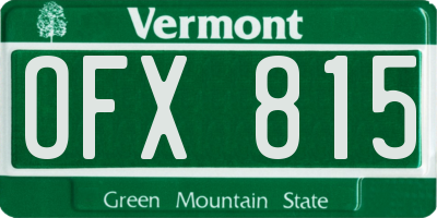 VT license plate OFX815