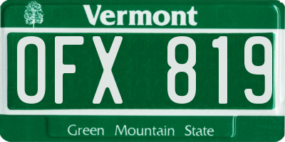 VT license plate OFX819