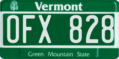 VT license plate OFX828