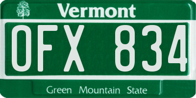 VT license plate OFX834