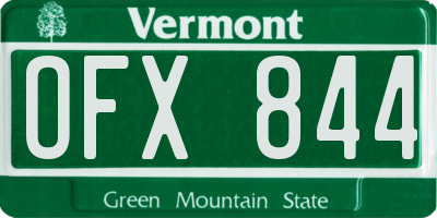 VT license plate OFX844