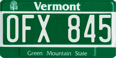 VT license plate OFX845