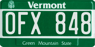 VT license plate OFX848