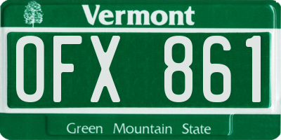 VT license plate OFX861