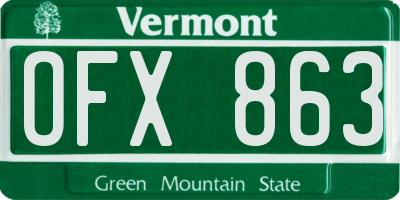 VT license plate OFX863