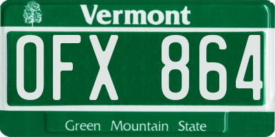 VT license plate OFX864