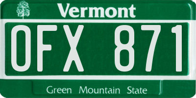 VT license plate OFX871