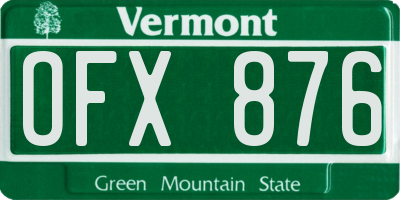 VT license plate OFX876