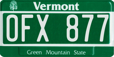 VT license plate OFX877