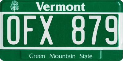 VT license plate OFX879