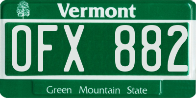 VT license plate OFX882