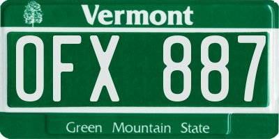 VT license plate OFX887