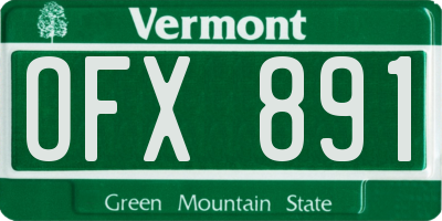 VT license plate OFX891