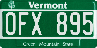 VT license plate OFX895