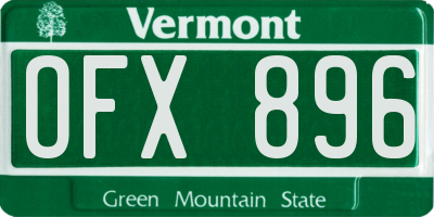 VT license plate OFX896