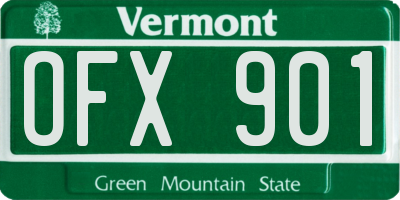 VT license plate OFX901